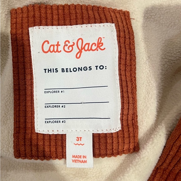 3T Boy Cat & Jack Rust Corduroy Puffer Jacket - Picture 5 of 5